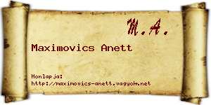 Maximovics Anett névjegykártya